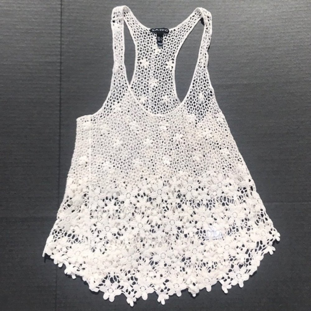 FANG Crochet Floral Lace Tank - Sz L